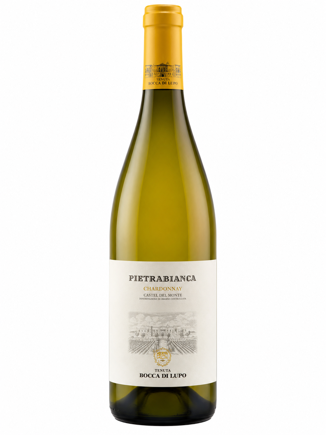 Bottiglia di Tenuta Bocca di Lupo Pietrabianca Chardonnay Castel del Monte DOC 750 ml
