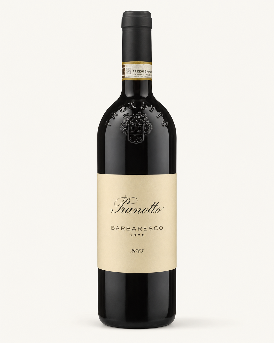 Bottiglia di Barbaresco DOCG Prunotto vino rosso piemontese da uve Nebbiolo